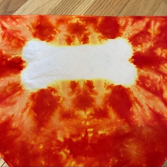 Tie dye bandana neckerchief fire sky with bone - Picture 3 of 5